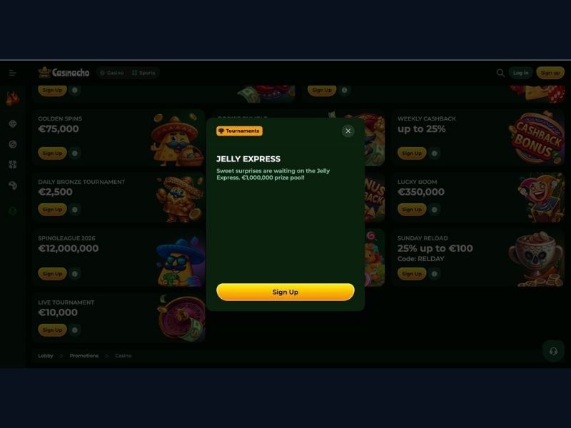 Rejestracja krok po kroku w Casinacho Casino Nacho Casino